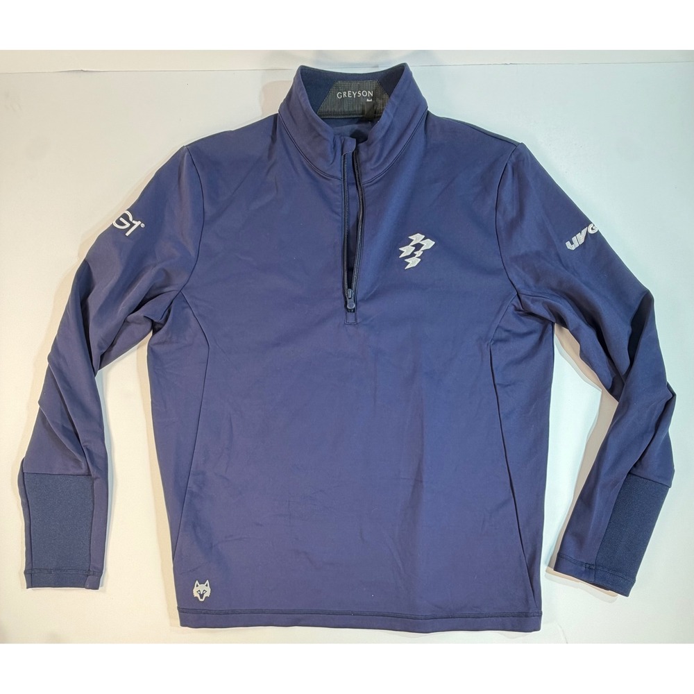 Greyson Mens LIV Golf AG1 Quarter Zip Pullover Navy Blue Performance Jacket L